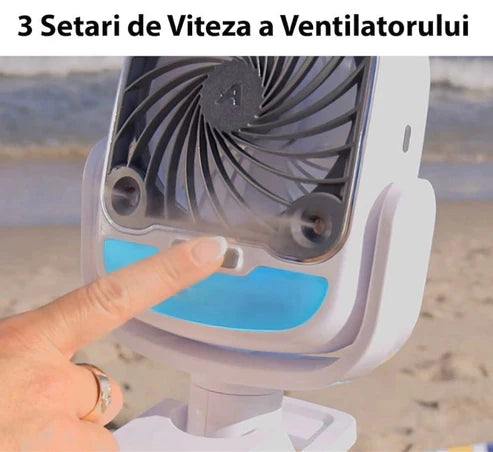 1+1 GRATIS: Mini Racitor Portabil Cu Apa Si Gheta Arctic Cool 360° Ideal Pentru Cort, Carucior Bebe