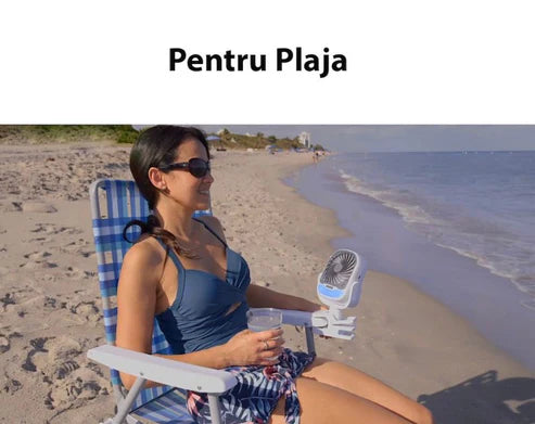 1+1 GRATIS: Mini Racitor Portabil Cu Apa Si Gheta Arctic Cool 360° Ideal Pentru Cort, Carucior Bebe