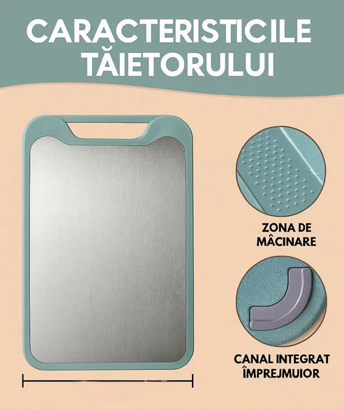 1+1 Gratis: Fund De Tocat Profesional Din Otel Inoxidabil, 35 x 22 CM