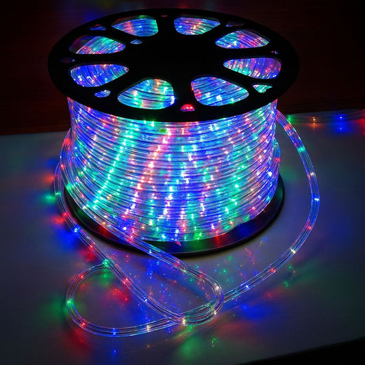 1+1 GRATIS: Instalatie de Craciun Tip Furtun Luminos, Lungime 10 Metri, 8 Moduri de Iluminare, Sectionabila, 220V, Controler Inclus, Lumina Multicolor