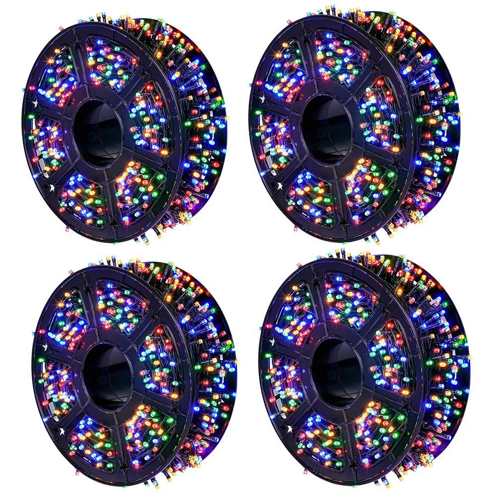 2+2 GRATIS: Instalatie De Craciun, Tip Rola, Cu 1000 LED-uri Mari, Interior sau Exterior, Rezistenta La Vreme Rea, 100 m, Multicolor + Cadou Surpriza