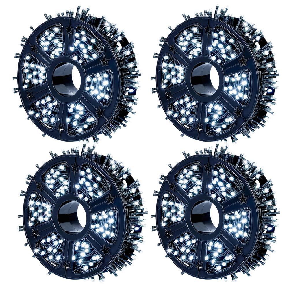 2+2 GRATIS: Instalatie De Craciun, Tip Rola, Cu 1000 LED-uri Mari, Interior sau Exterior, Rezistenta La Vreme Rea, 100 m, Alb Rece