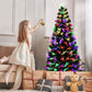 Brad Artificial De Craciun, Cu Fibra Optica si LED-uri Integrate, Multicolor, Aspect Nins + Steluta LED Inclusa