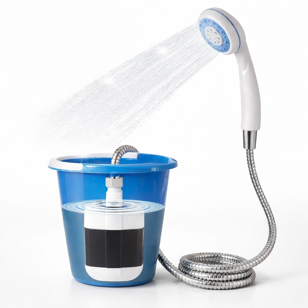 Dus Portabil Cu Pompa Submersibila, Ideal Pentru Gradina, Camping Sau Curte