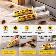 1+1 GRATIS : Gel Anti-Gândaci cu Aplicator Tip Seringă, Acțiune Țintită, Aplicare Precisă pentru Casă