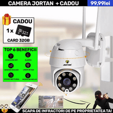 Camera Smart Color Jortan Surveillance® Wifi, IP Vizualizare Live Prin Aplicatie, Senzor de Miscare + CARD CADOU