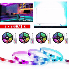 2+2 GRATIS - Banda LED Multicolora, Cu Telecomanda Si Transformator, 300 LED, 20 m Lungime