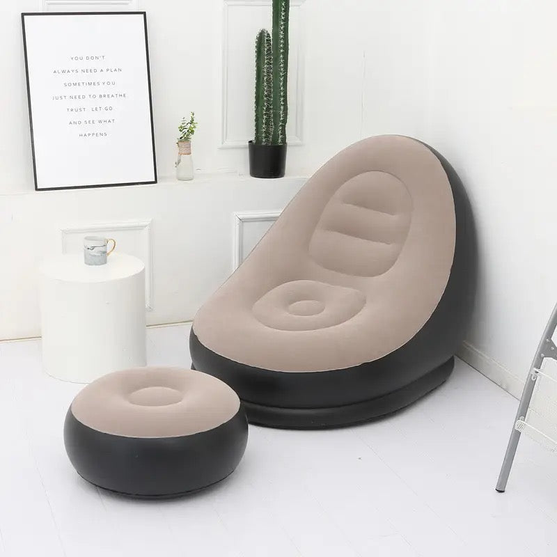 Fotoliu Gonflabil Relax cu Suport Picioare – Confort Oriunde, Oricând