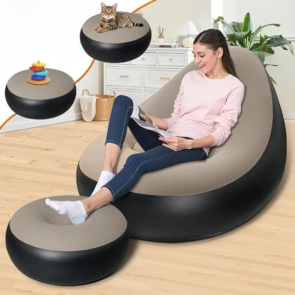 Fotoliu Gonflabil Relax cu Suport Picioare – Confort Oriunde, Oricând