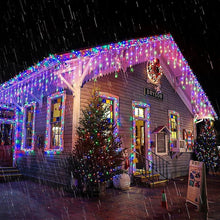 Instalatie de Craciun Profesionala LUMERIX, Tip Franjuri, 15 Metri, 400 LED-uri, Multicolora, pentru Exterior