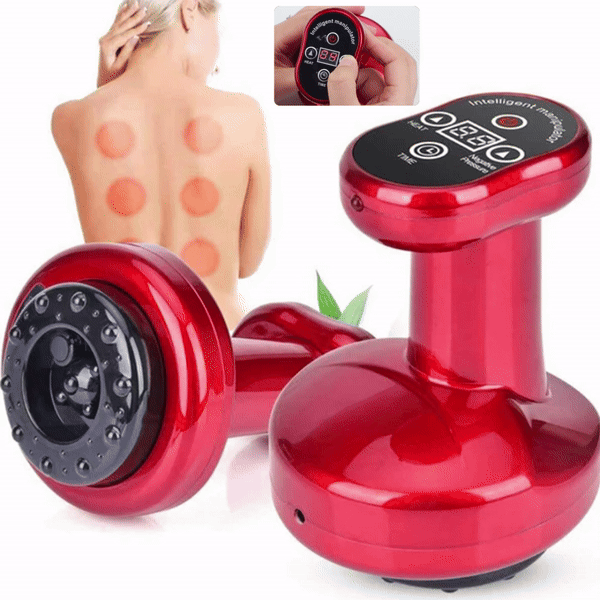Aparat De Masaj Cupping, Cu Functie De Incalzire, 9 Trepte de Viteza, Rosu, 1+1 CADOU
