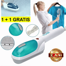 1+1 GRATIS: Fier de calcat vertical cu aburi portabil cu design ergonomic, 800W Tobi Travel Steamer