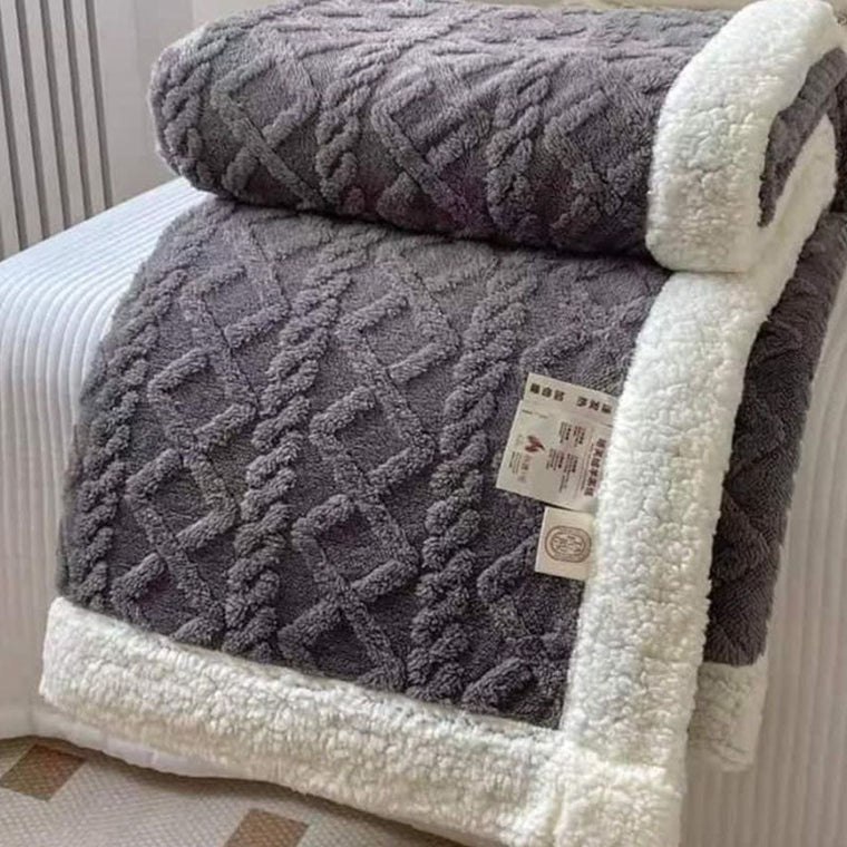 REDUCEREA ZILEI: Patura Cocolino Groasa Dubla, Super Soft, Tip Tricotaj, cu Blanita, 200 x 230 cm
