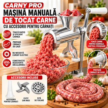 Masina Profesionala de Tocat Carne Carny Pro – Manuala, din Aluminiu, cu Accesorii pentru Carnati