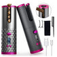 1+1 GRATIS: Ondulator Automat Fara Fir, Ceramic, Cu Afisaj LCD, Functie Power Bank, Temperatura Reglabila, Mov