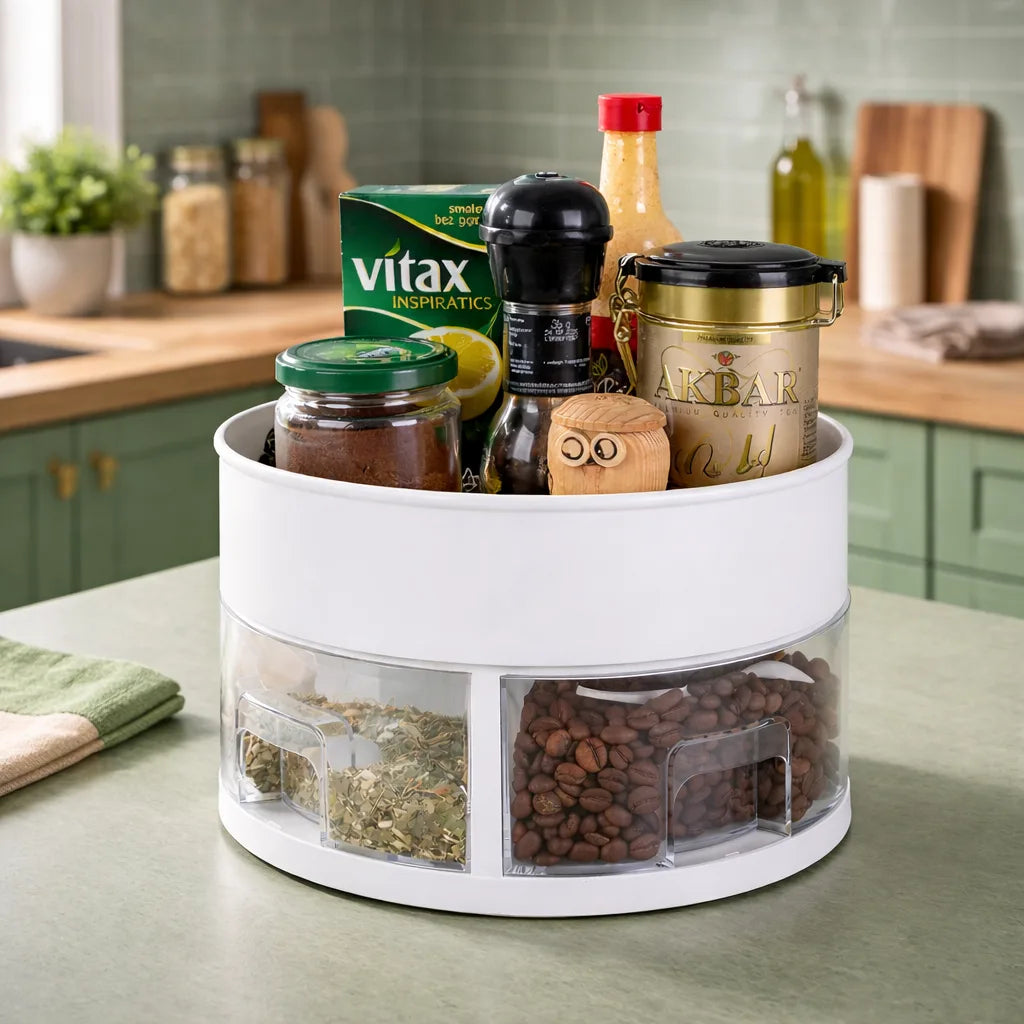 Organizator Bucatarie Profesional Kitcken Ultra 2 Cu 4x Sertare Condimente Si 4x Lingurite,23x14 cm + CADOU SURPRIZA