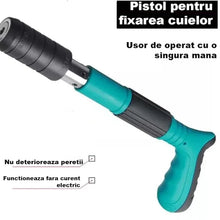 Pistol Manual Pentru Fixarea Cuielor Pe Perete Lungime 30 cm, Calibru 7.3 cm, Pneumatic + Accesorii + Ochelari De Protectie + Cutie Transport + Set 50 Cuie CADOU