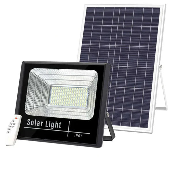 Proiector LED Cu Panou Solar, 300W, Rezistenta La Apa IP66, Control Din Telecomanda