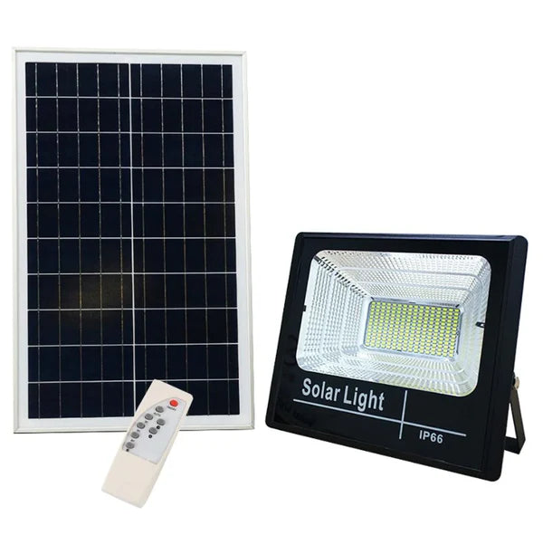 Proiector LED Cu Panou Solar, 300W, Rezistenta La Apa IP66, Control Din Telecomanda