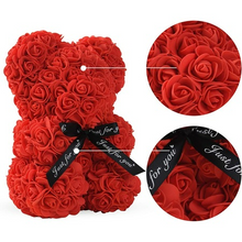 CADOU de Valentine's Day: Ursulet din trandafiri de sapun in cutie cadou, Inaltime 25cm