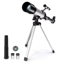 Telescop Astronomic Cu Trepied Din Aluminiu, Distanta Focala 360mm Si Prisme De 90°, Argintiu/Negru