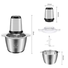 Tocator Electric Pentru Carne, Fructe si Legume, Bol Din Inox, Capacitate 3L, 4 Lame Din Inox, 300W Putere
