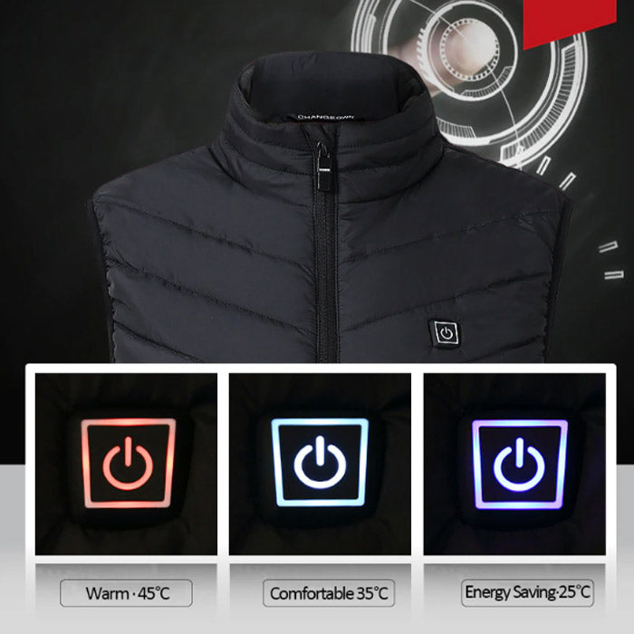 Vestă cu Incălzire Heating Vest Cu 4 Elemente de Incălzire, 3 Trepte de Temperatura