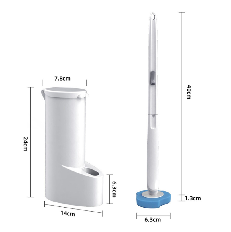 1+1 GRATIS: Perie Inteligenta Curatare WC Pentru Toaleta Cu 16 Capete De Unica Folosinta + Mini Mop Portabil CADOU