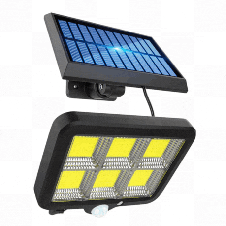 1+1 GRATIS Lampa LED 120 COB, Cu Panou Solar Separat, Control Din Telecomanda