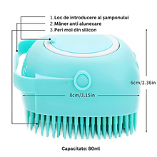 Burete Din Silicon Cu Rezervor Pentru Sampon si Gel De Dus, Capacitate 80 ml, Turcoaz