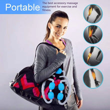 Aparat Manual Pentru Masaj Muscular, 5 Role, Brate, Umeri, Picioare, Solduri, Roz/Negru + 10 plasturi Kinoki CADOU