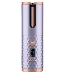 Ondulator Automat Fara Fir, Ceramic, Cu Afisaj LCD, Functie Power Bank, Temperatura Reglabila, Mov