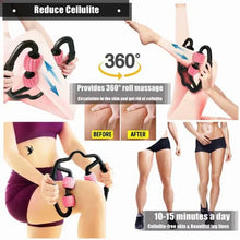 Aparat Manual Pentru Masaj Muscular, 5 Role, Brate, Umeri, Picioare, Solduri, Roz/Negru + 10 plasturi Kinoki CADOU