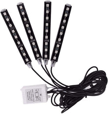 Kit 4 Benzi LED Auto, Pentru Interior. Alimentare La Bricheta 12V