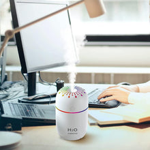 Mini Umidificator Aromaterapie, 3 in 1, Cu Iluminare LED, 7 Culori, 300 ml, 3 Culori+ 3 Uleiuri Esentiale