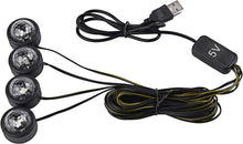 Set 4 Lumini RGB Auto Pentru Interior, Alimentare USB