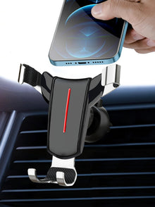 Suport Auto Pentru Telefon, Metalic, Cu Prindere Pe Grila De Ventilatie, Negru