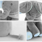 Elefantel Interactiv Din Plus, Peek a Boo, Canta, Vorbeste Si Misca Urechile, Gri/Albastru