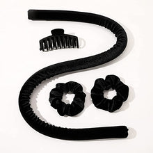 Set Ondulator fara caldura pentru par cu 2 Elastice matase si 1 Clame,Negru +Perie de scame CADOU
