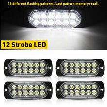 Set 4x Stroboscop, 12LED, Lumina Alb Rece