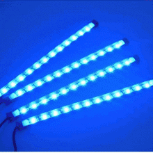 Kit 4 Benzi LED Auto, Pentru Interior. Alimentare La Bricheta 12V